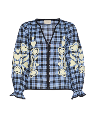 Sissel Edelbo - Fran Skjorte - Blue Checks - Onesize